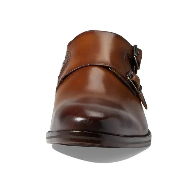 Bashwood Handmade Brown leather Double Monk Shoes